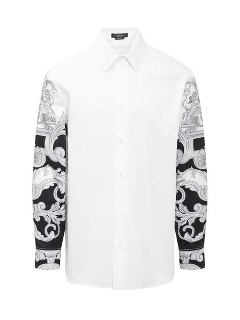 white gold versace shirt|versace button up shirt.